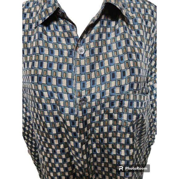 Porcini Silk Mens Shirt Size Large Soft Breathable Flowy - Picture 2 of 7